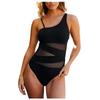 Women's Fashion Splicing  Mesh Spaghetti Straps  Bikini Swimsuit With Slanted Shoulder
