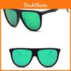 Black Oversized Shadow Sunglasses Flat Top Shield Womens Elegant Highquality Eyewear