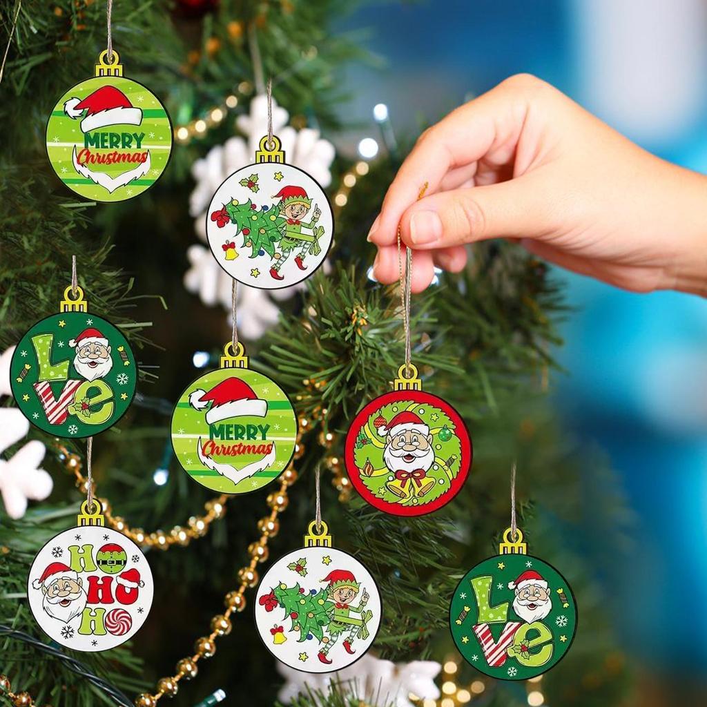 Wooden Pendant Set For Christmas Tree Decoration