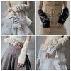 Gothic Bowknot Oversleeve Harajuku JK Lolita Arm Sleeves Anime Y2K Knitted Gloves  Girls