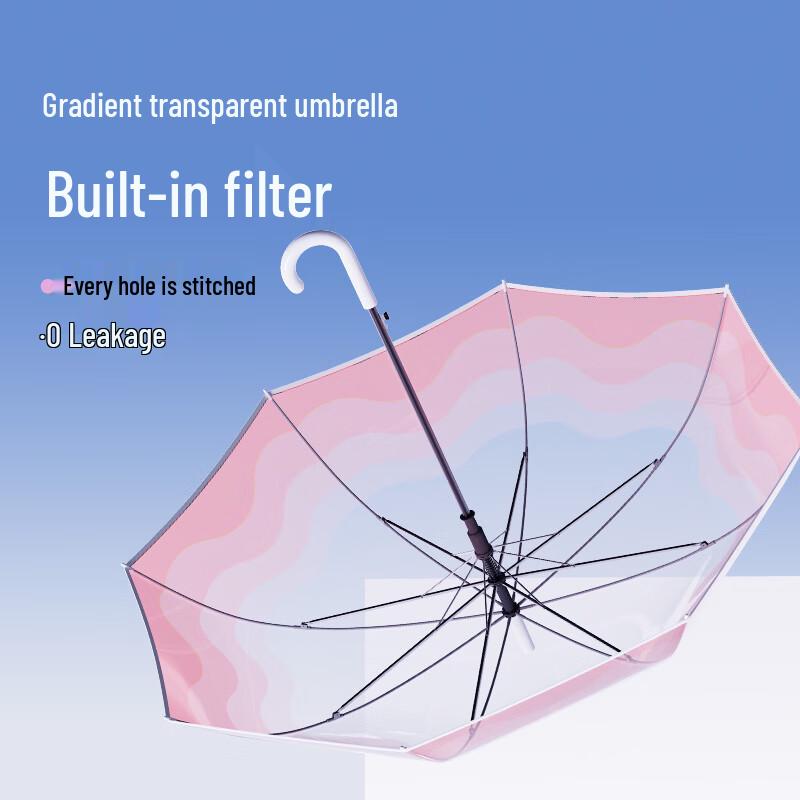 Gradient Transparent Long Handle Umbrella