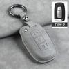 Leather Car Key Case Cover Shell Fob for Hyundai Grand Prix GN7 IONIQ6 Nuovo Kona Genesis Coupe Sonata Ix35 Protector Keychain