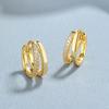 925 Sterling Silver Round Zircon Hoop Earrings For Women Simple Geometric Circle Earrings Party Wedding Jewelry Gifts