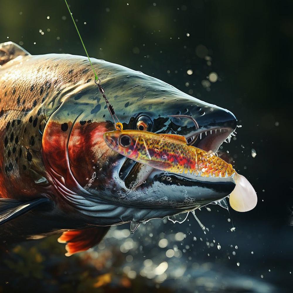 T-Schwanz Weichköder Köder Wolfsbarsch Bleikopfhaken Köder Meeresangeln Bootsangeln Biomimetischer Falschköder