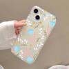 Blue pink flowers and plants are suitable for iPhone17ProMax mobile phone case 14 Apple 12/11 matte 13 all-inclusive