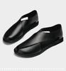 Men's Summer Closed-Toe Cross-Strap Cowhide Sandals - Breathable Non-Slip Roman Beach Shoes