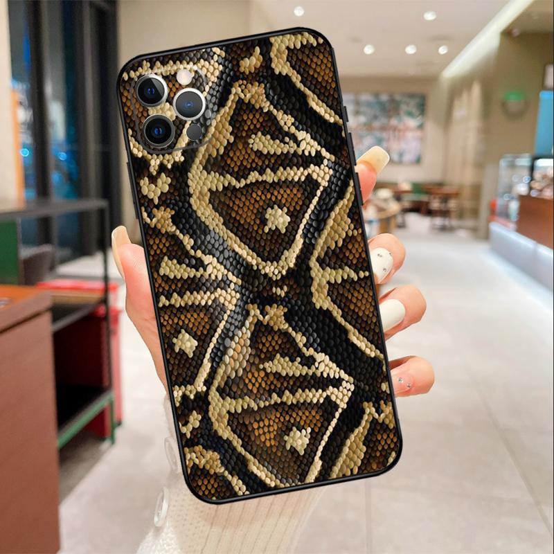 Snake Skin Print Phone Case For iPhone 17 16 15 14 13 11 12 Pro Max mini 16 Plus 16e 17 Air Protective Cover