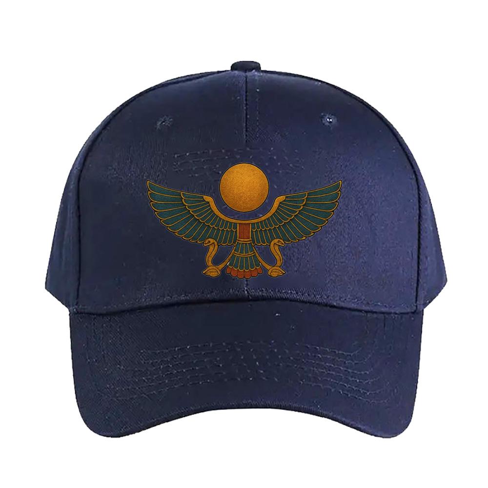 Ancient Egyptian Winged Sun Disk Symbol Woman Man Baseball Cap Adult Adjustable with Curved Brim Hiking Fishing Hat trucker cap