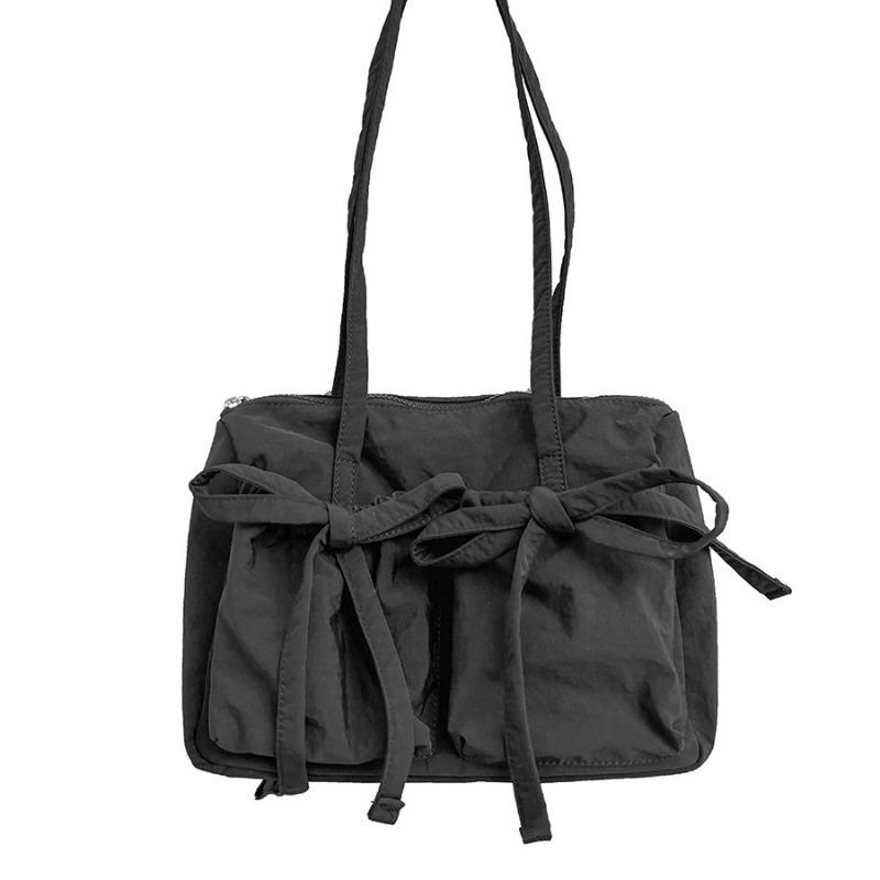 Large Capacity Women's Casual Shoulder Bag with Bow Cute Tote Bag for College Students School Class Daily Commute Shopping Lightweight Handbag