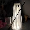 Illuminated Ghost Decoration Halloween Light-Up Decoration Spooky Witch Hat Ornament with LED Large Light Broom Decor for Outdoor Lawn Porch Holiday