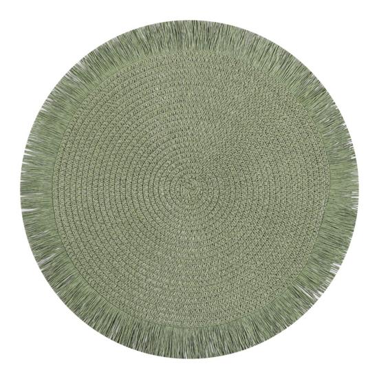Braided Round Placemats Woven Tassel Table Mats for Kitchen Dining Heat Resistant Natural Fabric Place Mats Indoor Outdoor Use