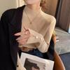 Bottom shirt women's autumn and winter new high-end semi-turtleneck knitted sweater with long-sleeved top