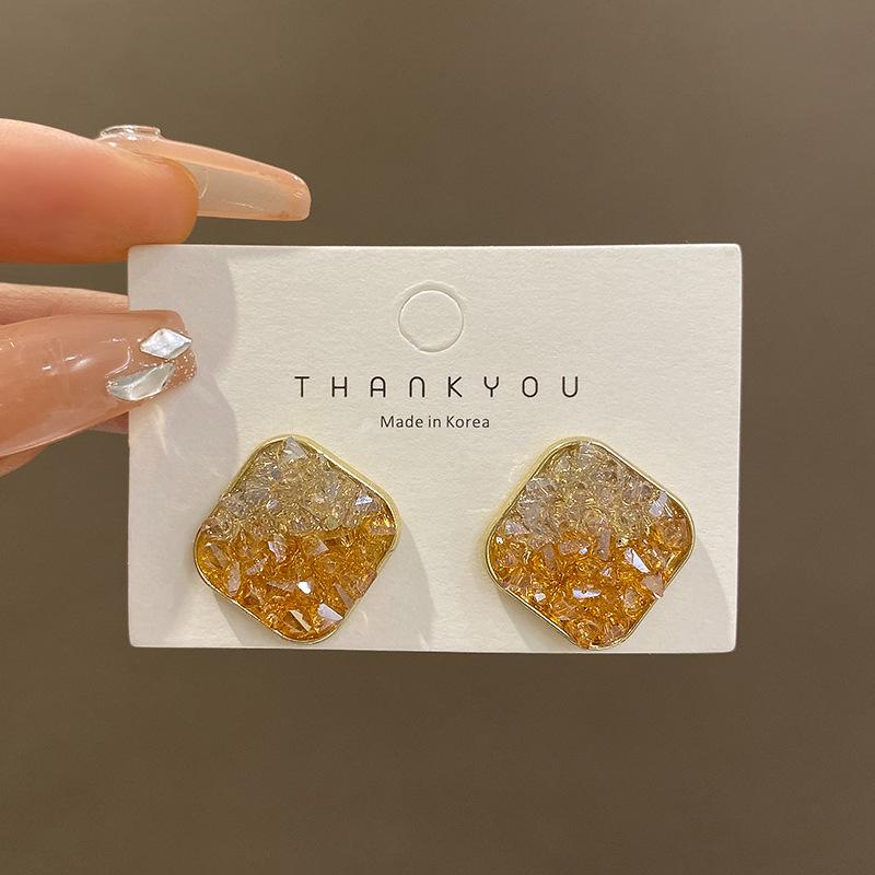 

Geometric Color Square Earrings Women s Light Luxury Design Stud Earrings Ears