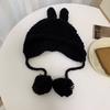 Cute Handmade Rabbit Ear Woolen Hat for Parent Child Autumn and Winter New Style Knitted Ear Protection Warm Lei Feng Hat