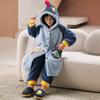 Kids Flannel Pajamas Set Boys Girls Warm Long Sleeve Top And Pants Sleepwear Winter Home Nightwear
