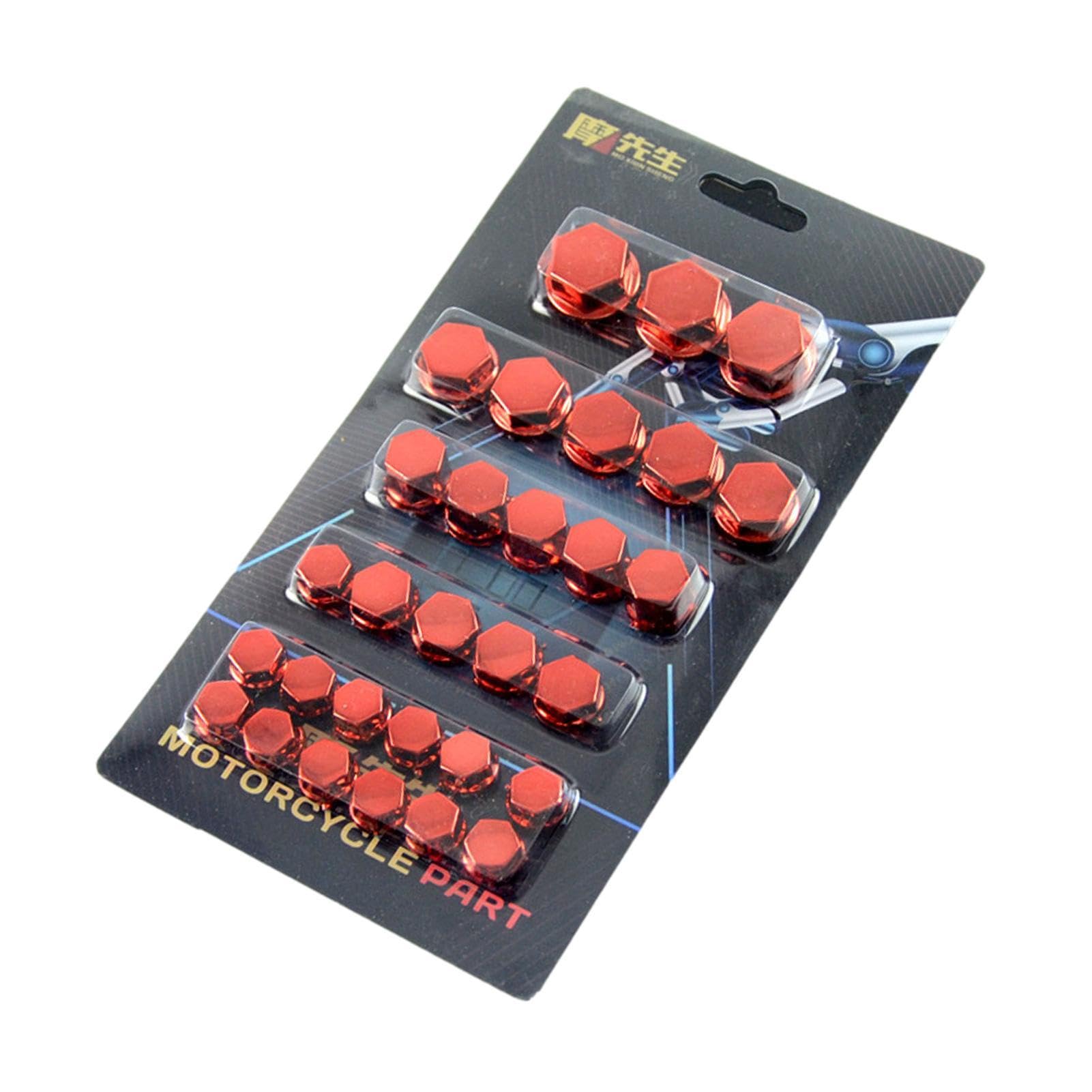 

30pcs Motorcycle Screw Nut Cover Cap Bolt Cover Motorcycle Screw Nuts Bolt Cap Cover Please refer to the description красный