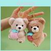 Cute Bear Plush Toy With Strawberry Decoration For Bag Accessories And Collectible Gift