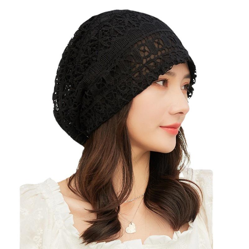 Women's Breathable Lace Beanie – Thin, Knitted Headscarf for Hair Coverage