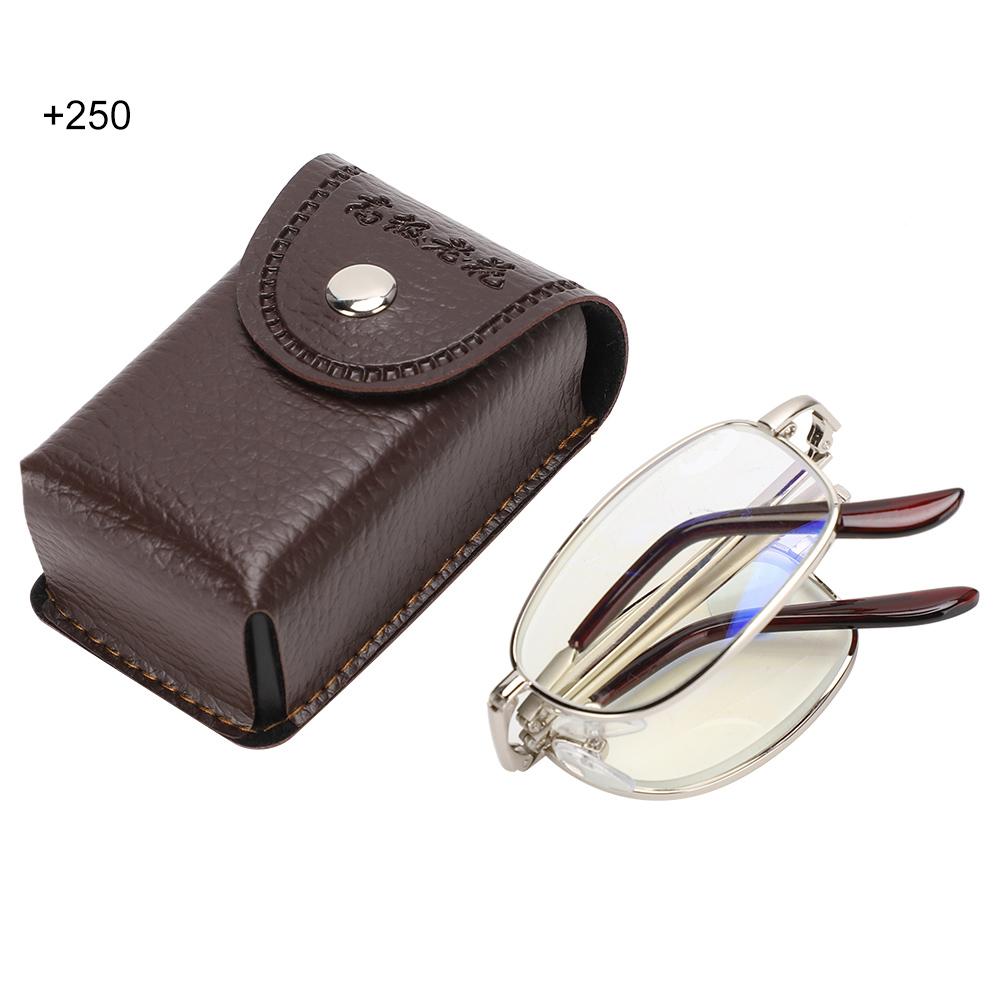 

Складные металлические очки для чтения с защитой от синего излучения и дальнозоркости(+250 серебра