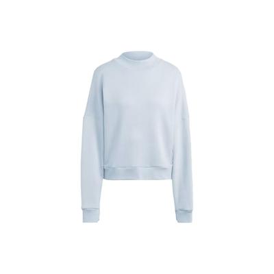 Originals Einfarbiger Rundhals-Pullover Kurz Locker Langarm-Sweatshirt Damen-Sweatshirt Blau IA2999