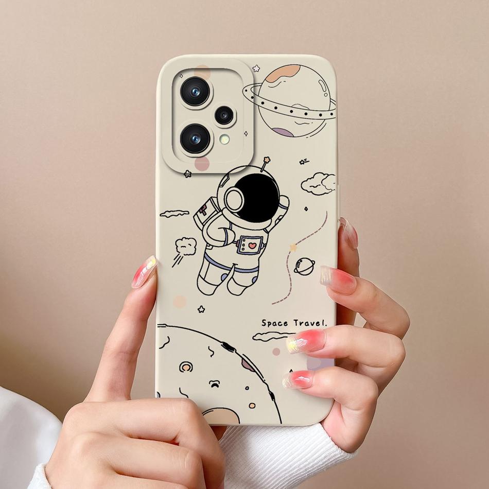 Mini Panda Case For Realme 9 Pro Plus Candy Painted Soft Cover For Oppo Realme9 Lens Protection Liquid Silicone Phone Shell Capa