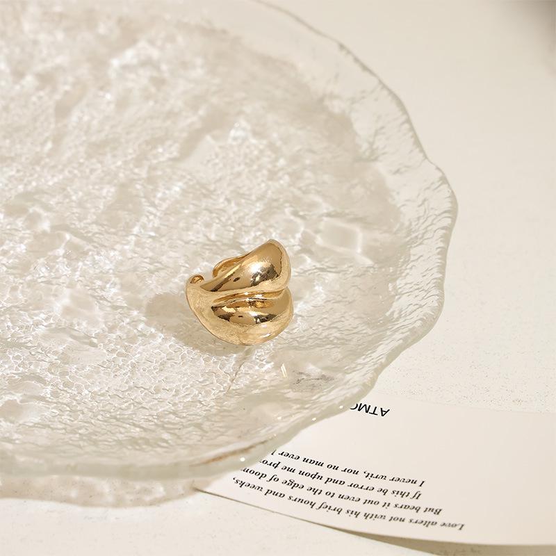 Vintage European & American Open Design Geometric Alloy Ring for Women