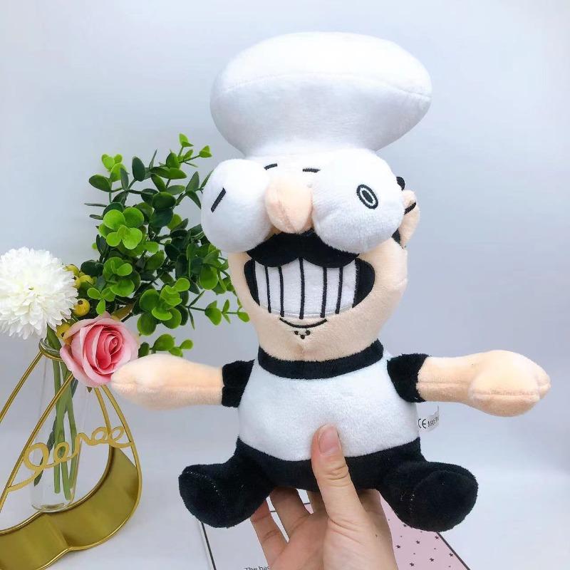 25cm Cartoon Anime Pizza Tower Peppino Plush Toys Cute Soft Stuffed Home Room Decor Dolls for Kid Birthday Xmas Gift