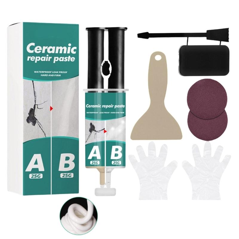 Tile Repair Agent Set Porcelain and Ceramic Tile Repair Filler Fast Fix Chips and Holes in Floor and Wall Tiles 50g 1
