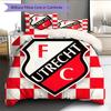 FC Utrecht Muster Bettwäsche Heimdekoration Geburtstagsgeschenk (1 Bettbezug + 2 Kissenbezüge, ohne Füllung)