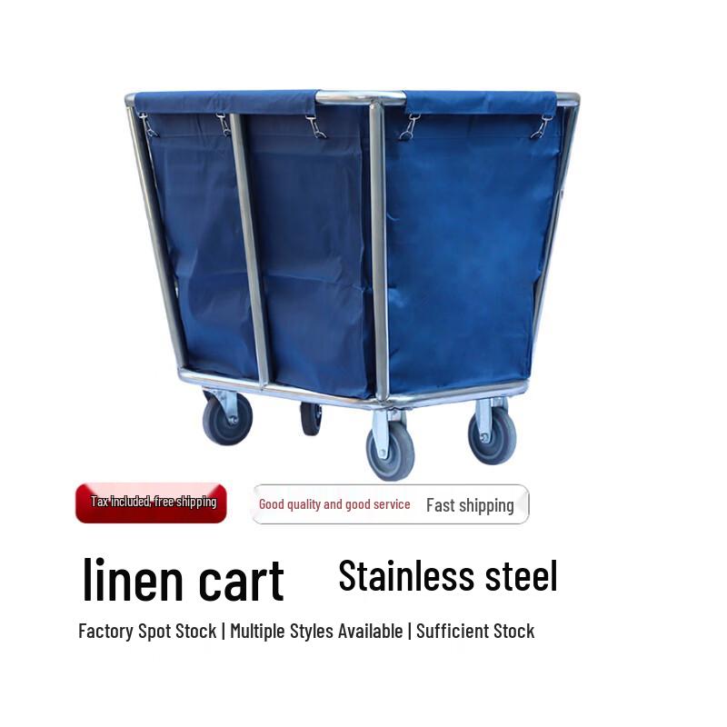 Langxi Stainless Steel Multi-function Linen & Cleaning Cart