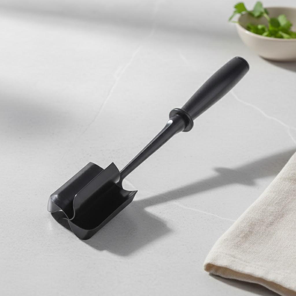 Heat Resistant Meat Chopper and Masher Set Non Stick Hamburger Chopper for Ground Beef Turkey and Kitchen Use чёрный