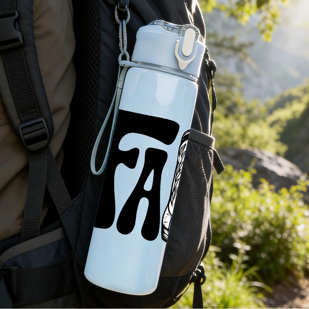 1PC Fall Letter Cowboy Boot 750ml Color Plastic Sports Water Bottle Leakproof Flip Straw Lid Suitable for Sports Office Home Use