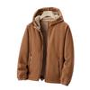Casual Heavyweight Fleece Hooded Jacket with Lamb Fleece Lining for Autumn and Winter