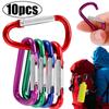 10/50Pcs Carabiner Keychain Alluminum D-ring Buckle Spring Carabiner Snap Hook Clip Keychains Outdoor Camping Daily Use Tool