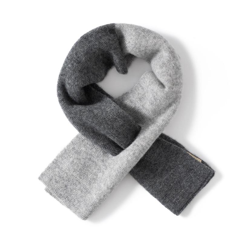 Women's 100% Cashmere Color Block Knit Scarf – Warm, Fashionable, Versatile Neck Gaiter for Autumn and Winter