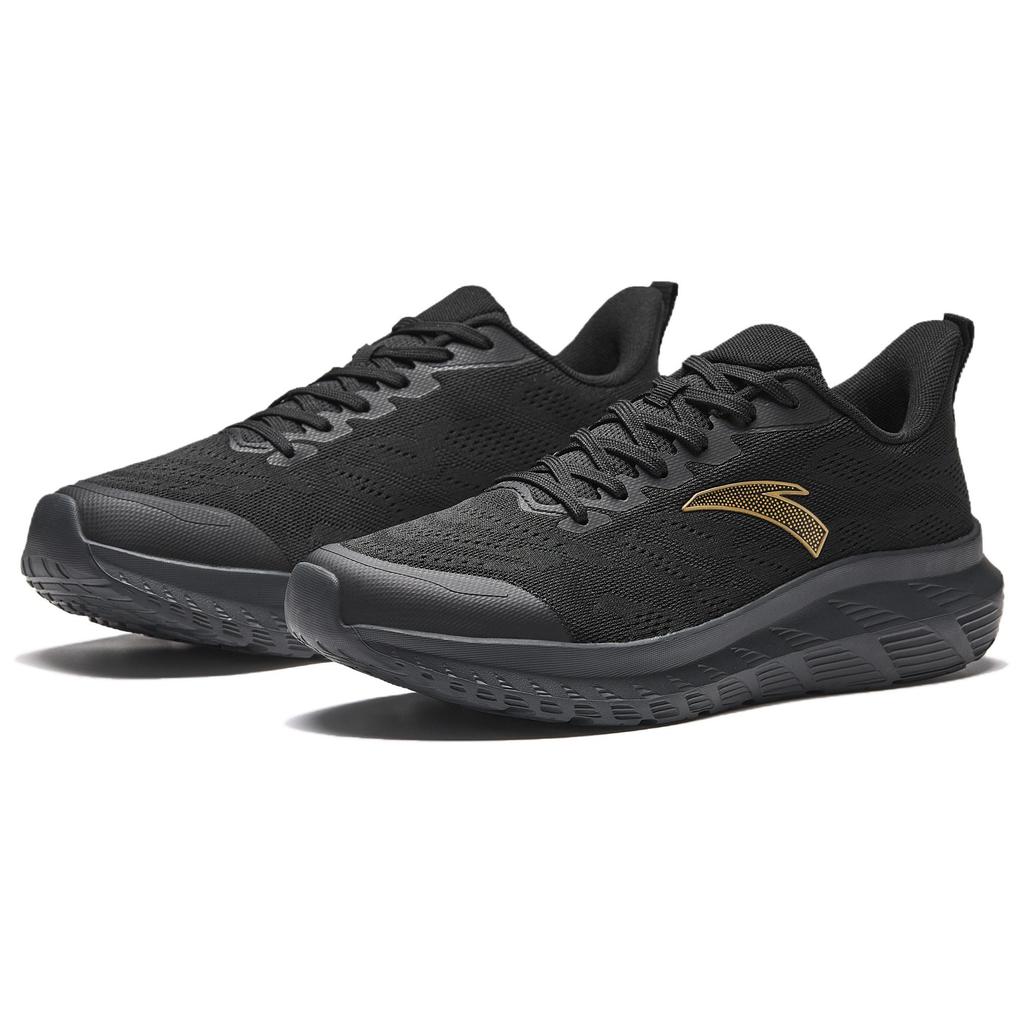 Anta Light Cloud Comfortable Shock Absorbing Non-Slip Low-Top Casual Running Shoes Men sneaker Black Gold 112435536S-1