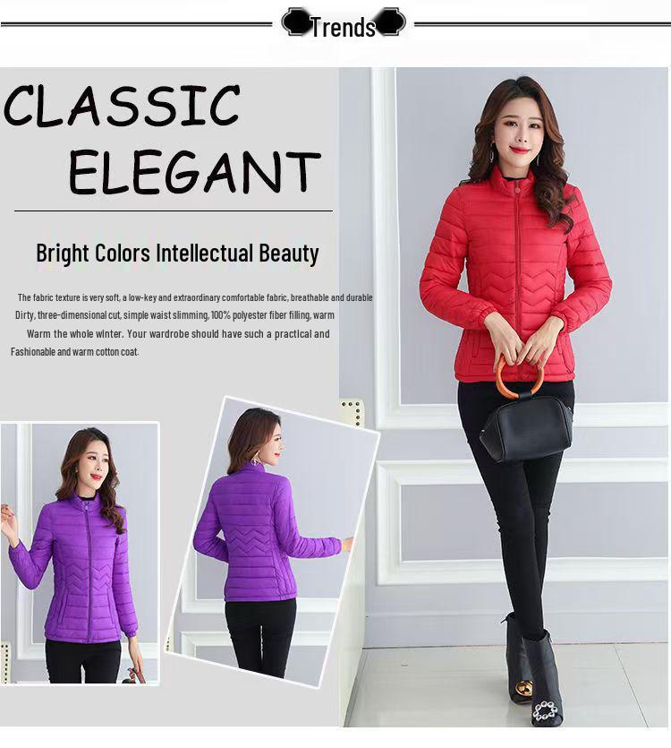 2025 Women's Quilted Short Down Cotton Jacket - Lightweight, Fashionable Winter Coat