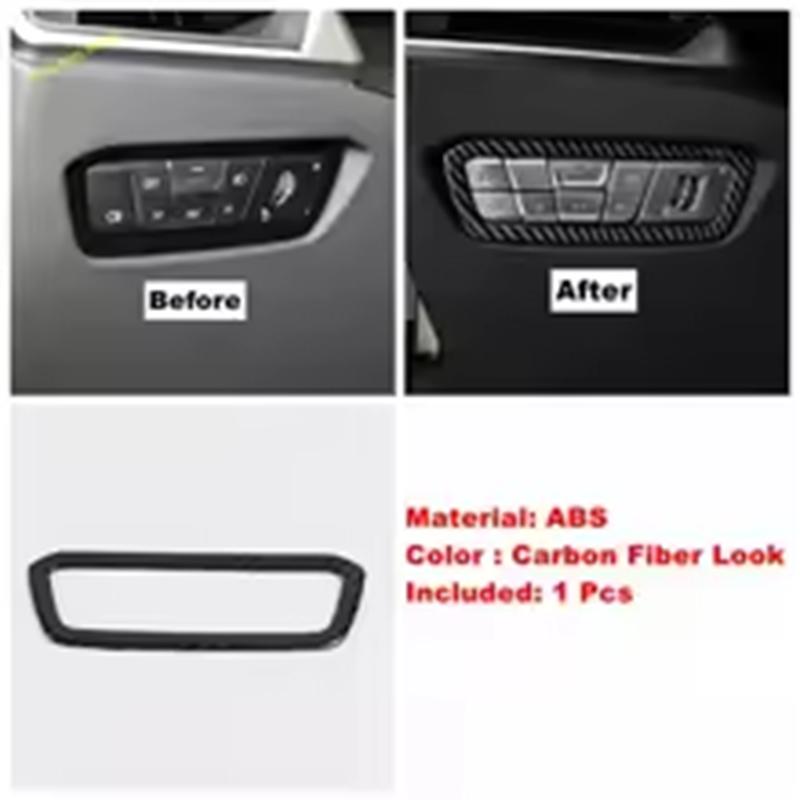 For BMW 3 Series G20  - 2024 Carbon Fiber Style Car Interior Headlight Switch Frame Cover Sticker Trim Decoration Sticker