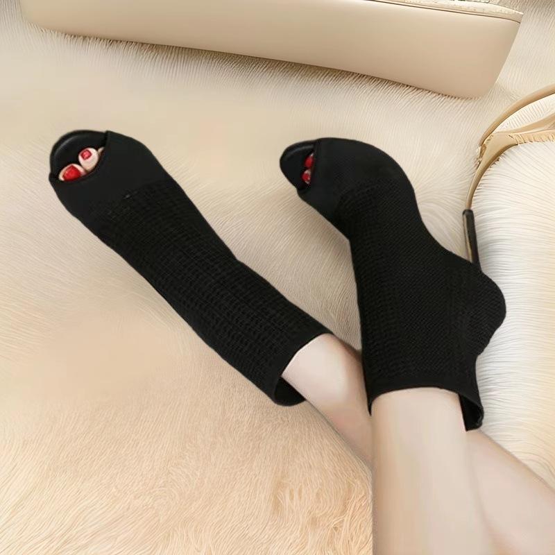 Fashion Sandals Sexy High Heels Female Shoe Open Toe Large Size High-heeled Girls Stiletto Boot Peep Big Thin Sandal Woman Boot Open Toe