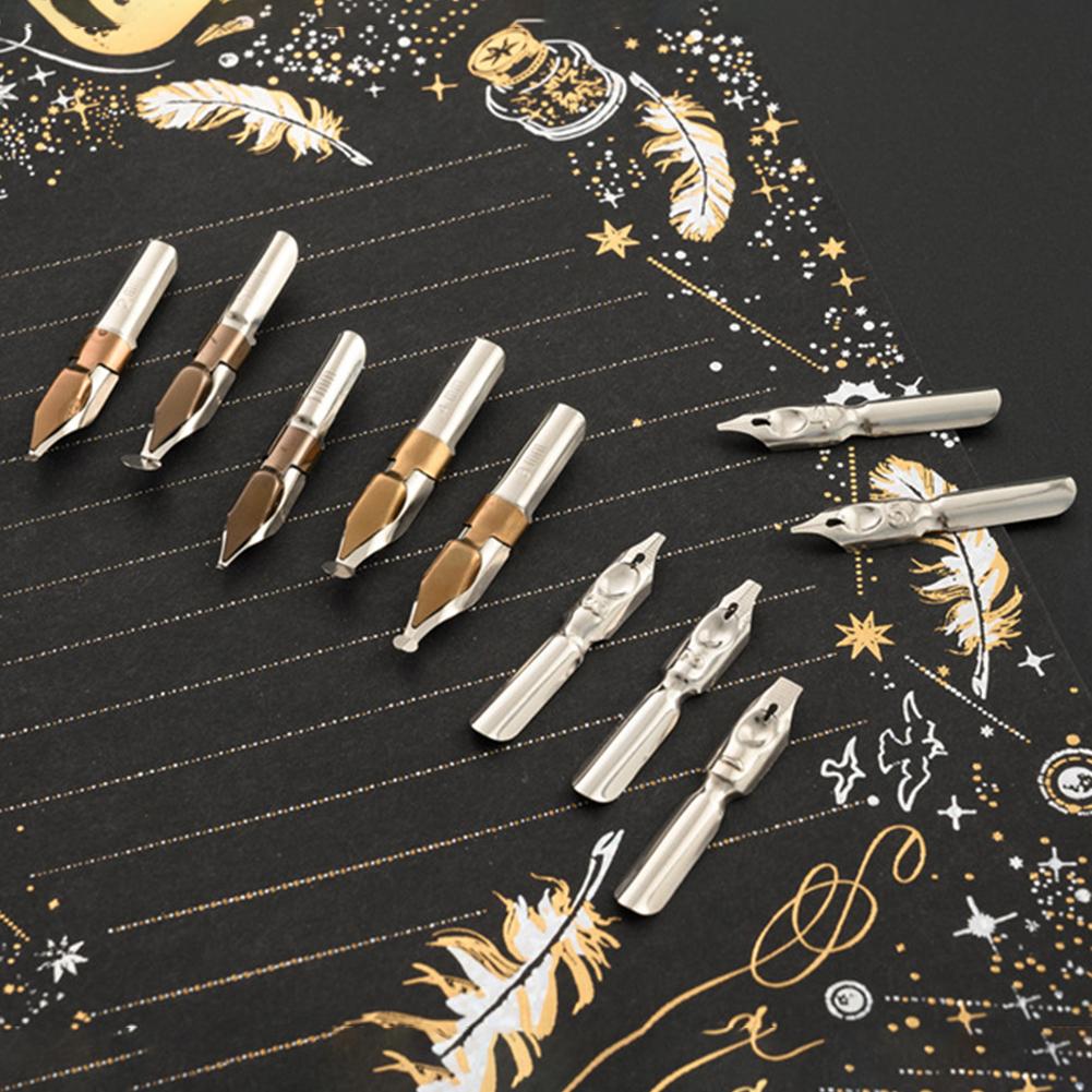 Retro European Star Starry Sky Glass Fountain Dip Pen Set Student English Ink Calligraphy Pen Birthday Writing Stationery Gift