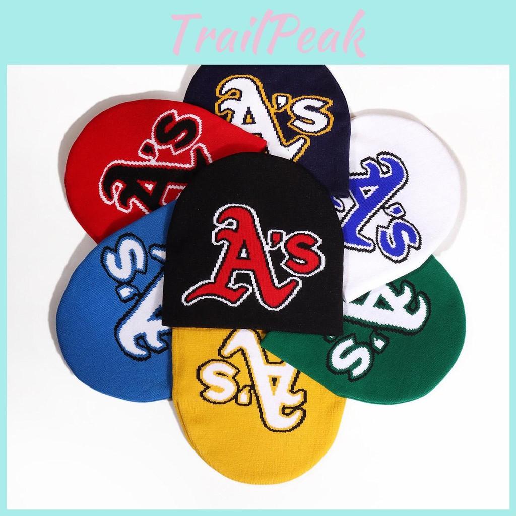Minimalist As Letter Pattern Knitted Cap With Warmth For Urban Fashion Style