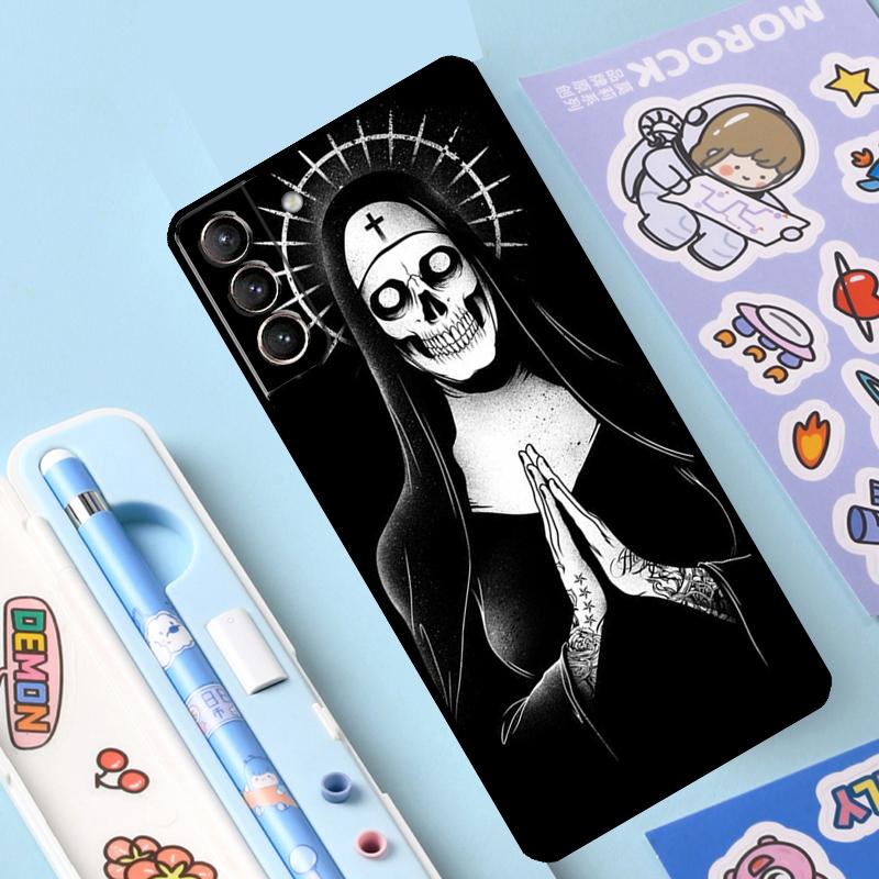 Satan Satanic Nun Cover For Samsung Galaxy S23 S21 FE S20 FE S22 Plus Note 20 Ultra Note 10 S8 S9 S10 Plus Case