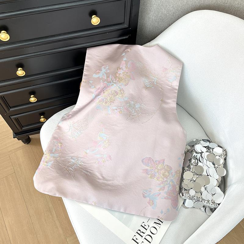 Bronzing Jacquard Vest New Retro High-end Gentle Temperament Stacked Top