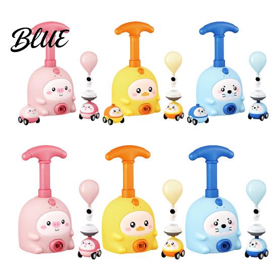 Balloon Car Toy Animal Air-Powered with Pump Cartoon Pig Duck Inflator Seal Launcher Educational Toddlers Boys Girls Vehicle