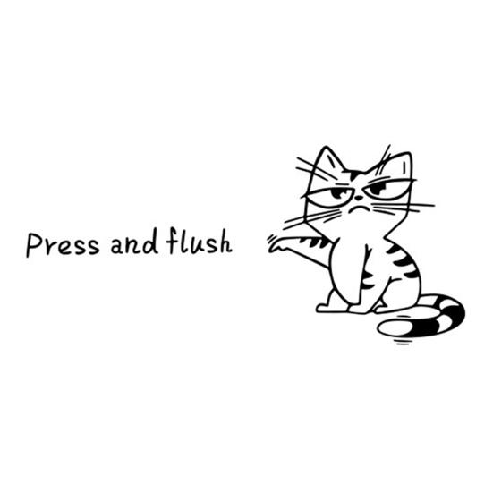Cute Cartoon Animal Sticker Toilet Toilet Tank Flush Please Sticker Self-Adhesive PVC A