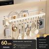 Punch-Free Kitchen Hanging Rod for Utensils, Spatulas, and Pots - Multi-Functional Wall-Mounted Storage Rack