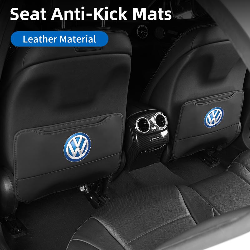 DOG1 Car Leather Half-Cover Seat Anti-Kick Mats Pad Storage Pouch For VW Golf Jetta Passat Golf 5 7 Tiguan Scirocco Sagitar Magotan