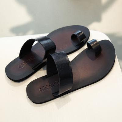 Zapatillas de verano personalidad sandalias romanas negras de playa sandalias de dedo para exteriores
