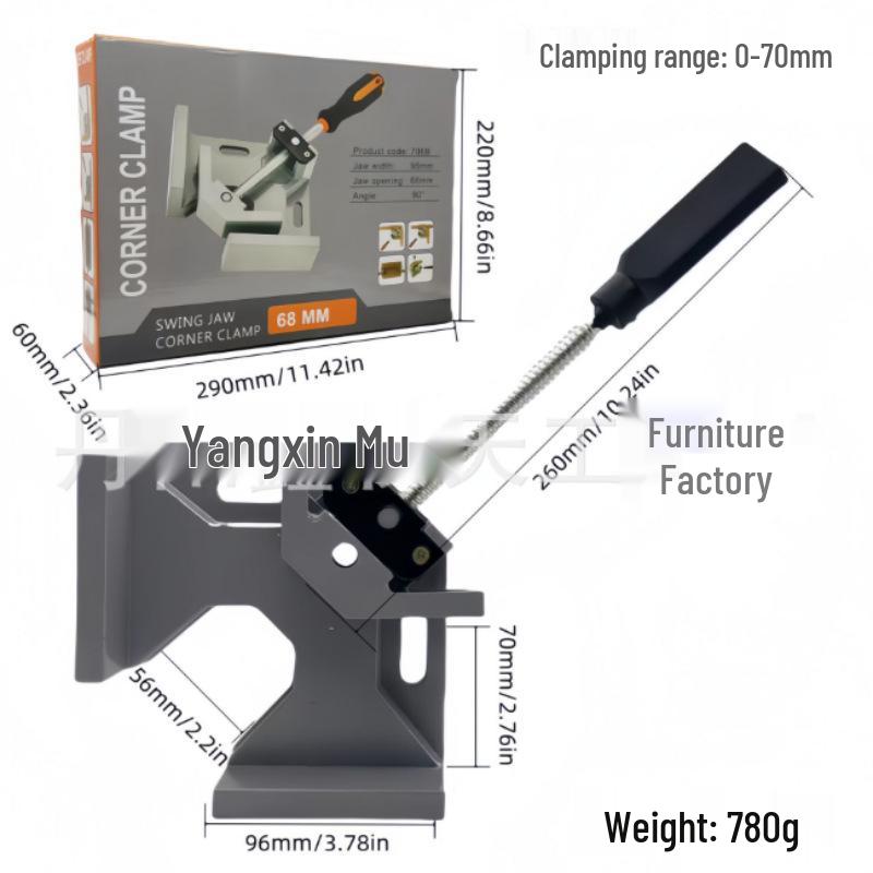 90° Mini Corner Clamp - Right Angle, Quick-Fix for Woodworking, Welding, Picture Frames, Glass, Fish Tanks