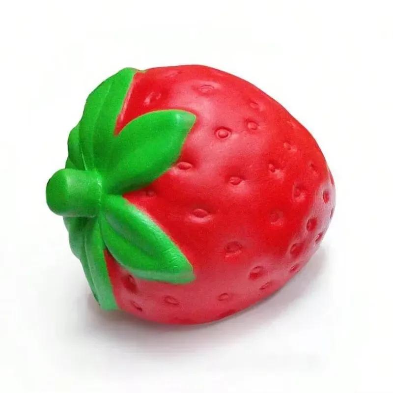 New Oversized Strawberry Slow Rebound Toy For Adults – Giant Squeeze Stress Relief Sensory Toy With Pu Foam Filling Soft